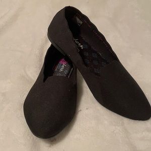 Sketchers, 8.5, Black Stretchy Flat